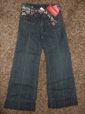 NWT Gymboree WINTER BALLERINA Denim blue jeans Removable tie belt Girl's 6 SLIM