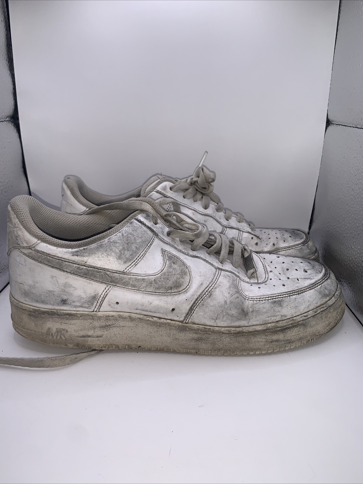 Nike Air Force 1 Shoes Mens Sz 12 White Sneakers Low Triple White AF1 CW2288-111