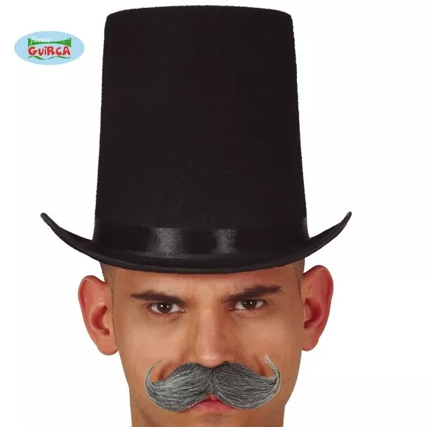 Mens Fancy Dress Tall Top Hat 20cm High Gents Stovepipe Lincoln