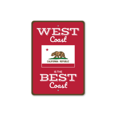 West Coast is The Best Coast California Flag Sign, Decorative