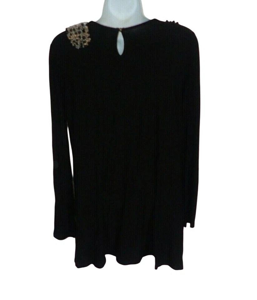 T-Bags Los Angeles Mujer Top Manga Larga Cuentas Escote Negro XS Asimétrico Foto 4 de 4