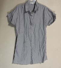 XS Shirt Dress Socialite Grey White Button Striped (140-156/64)