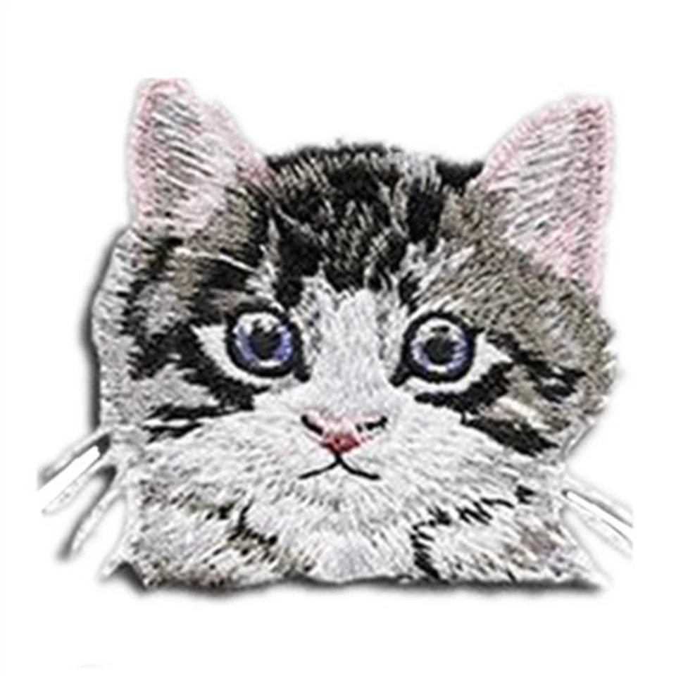 Craft Embroidery Sew On Badge Stickers Iron-On Patch Applique Cat Head Patches - Image 2 of 4