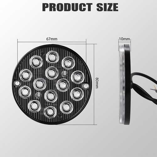 2* 3" inch Round Red 14 LED Truck Trailer Stop Turn Tail Brake Lights Waterproof - Picture 9 of 10