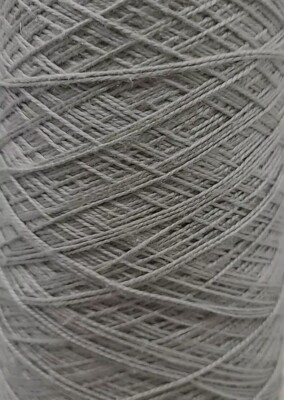 Yarn 100% Natural Silk Yarn Weaving Macrame 1 lbs 15 oz Silver On Cone