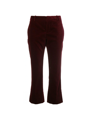Saint Laurent Velvet Burgundy Cropped Casual Pants Size 36 | eBay
