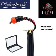 12 x Black + Red Hothead Weighed Buzzer Trout Fly Fishing Size 10/12 +FREE BOX