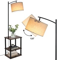Puluomis Stehleuchte Mit Beistelltisch E27 Holz 150Cm Stehlampe Leselampe