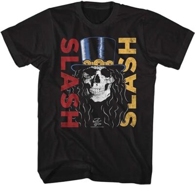 Slash Guitar/Top Hat Mens T-shirt -Brand New - Guns n Roses Band