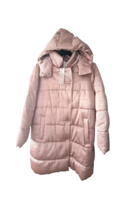 Midnight Pink Glossy / Shiny Thick Puffer Winter Coat Fit Uk Size 12 New