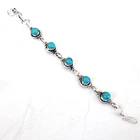 Turquoise handmade  silver plated adjustable bracelet jewelry Lower prices