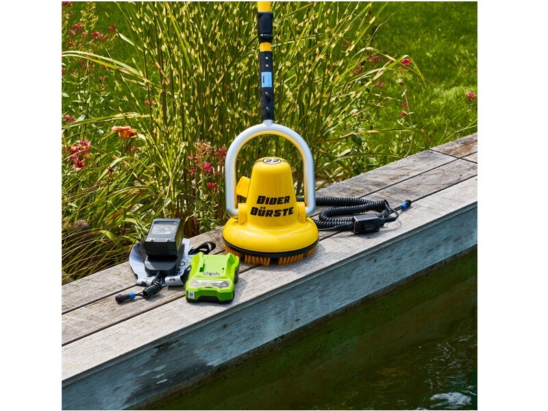 BIBER BÜRSTE 22 RÖSSLE Teichreinigung Schwimmteich Teich elektrische