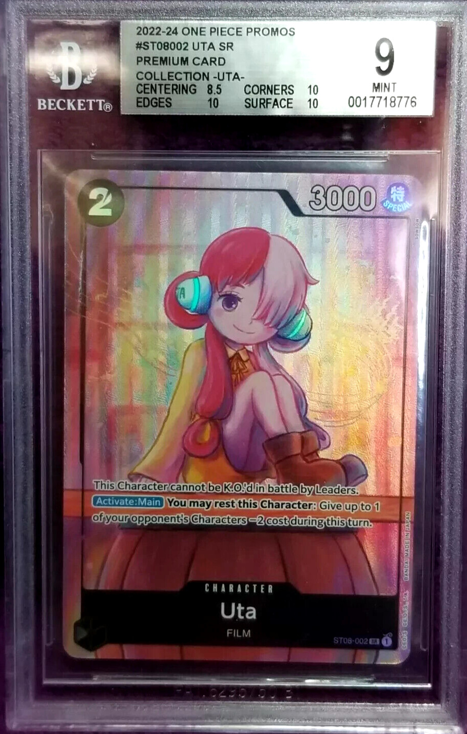 BGS 9 MINT Uta ST08-002 SR Promo Premium Card Collection 2024 One Piece