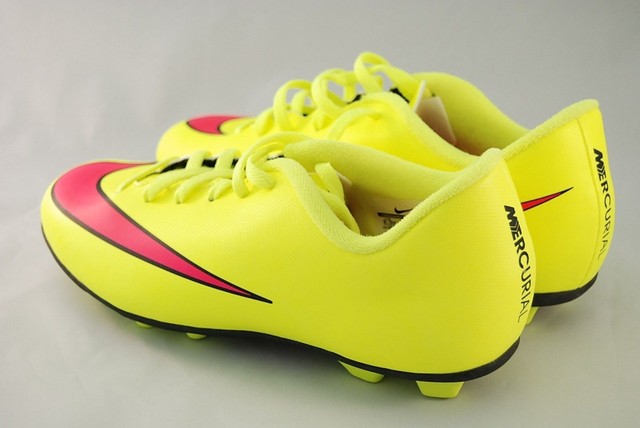 Nike Jr 5.5Y Youth Neon Yellow Mercurial Vortex II Soccer Shoe | eBay
