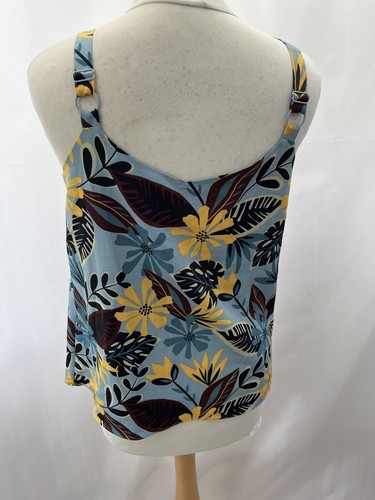 George Blue Floral Sleeveless Blouse Size 10 Lightweight Women's - 第 6/11 張圖片