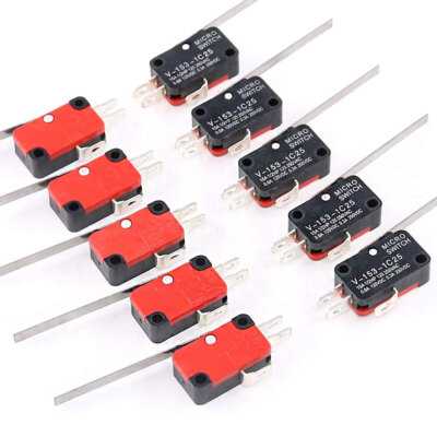 #ad 10x V 153 1C25 Limit Micro Switch Long Lever Roller Momentary SPDT Snap Action $12.99