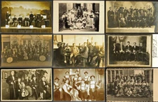 REAL PHOTO POSTCARDS MUSICIANS LOT OF 9 IN ARCHIVAL SLEEVES