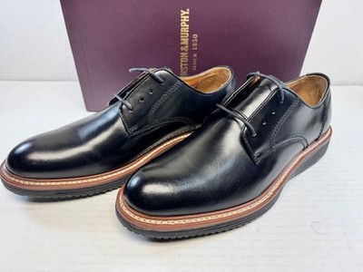 Johnston & Murphy Upton Dress Plain Toe Shoes, Black Full Grain, 9