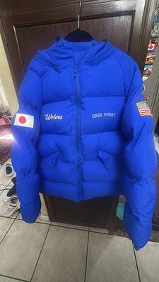 【最終セール】DARC SPORT フード付きダウンジャケット 青 Darc Sport Bushido Code Large Winter Puffer Coat Jacket blue NWT