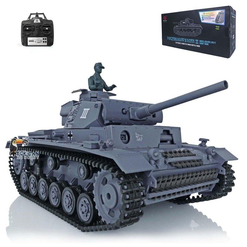 2.4G 1/16 Henglong TK7.0 Plastic Panzer III L RTR 3848 Airsoft RC Tank IR Battle