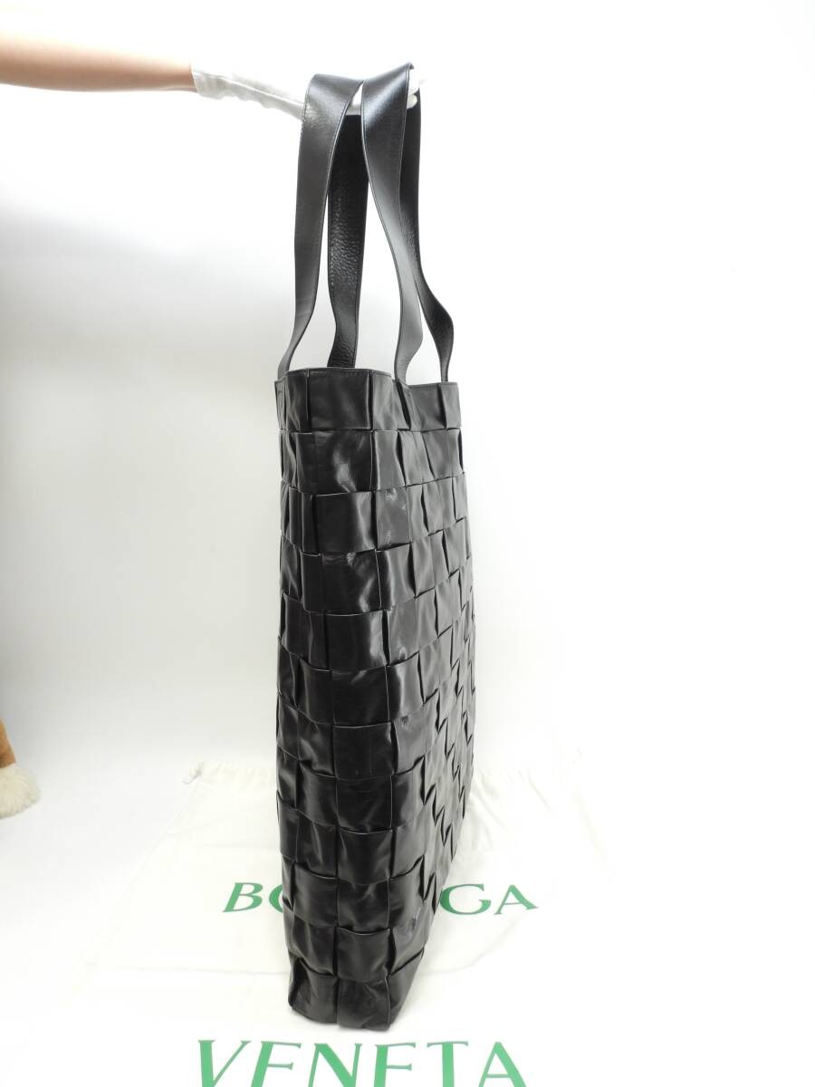 Bottega Veneta Men's Tote Bag Cassette Leather Black 38x49 in Used thumbnail 3