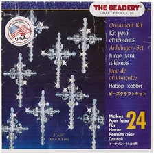 Beadery Holiday Beaded Ornament Kit, Crystal Crosses, 1.25-Inch, Makes 24 BO...
