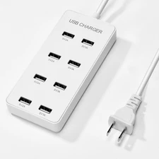 USB 8 Port Desktop Portable Charging Station, Suitable for Charging Multiple Dev