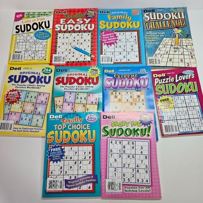 NEW Lot of 10 Penny Press Dell Sudoku Puzzle Books Extreme Family Challenge