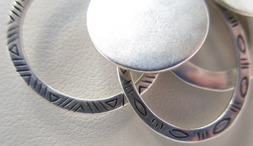 Berloques de argola graduada em estado perfeito Silpada colar de prata esterlina - Imagem 2 de 4