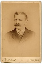 Cabinet Card Circa 1880s F. Ulrich Handsome Man with Mustache New York