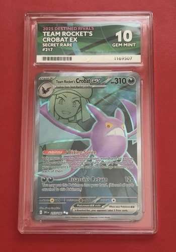 Pokémon TCG - Destined Rivals - Team Rockets Crobat Ex - 217/182 - Ace Graded 10