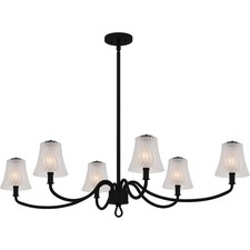 Matte Black  Linear Chandelier from the McKinney Collection