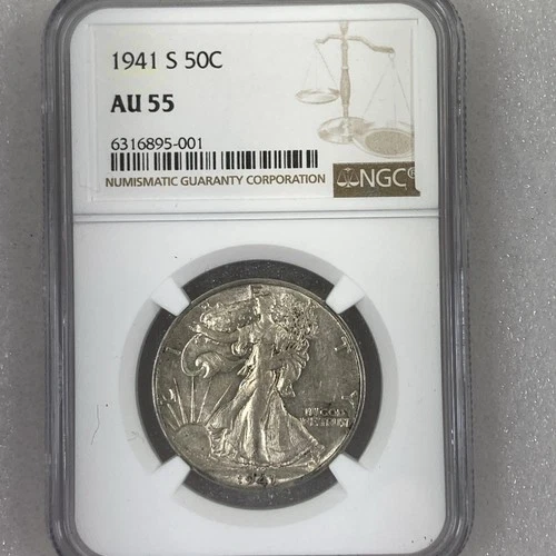 1941 S Walking Liberty Half Dollar NGC AU55 San Francisco