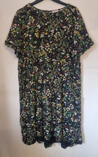 Ladies FAT FACE T-shirt Dress. Size 20 (plus size) Blue Floral. VGC