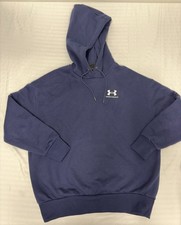Women's Under Armour Icon Fleece Lined Oversized Hoodie Navy Blue Size Small