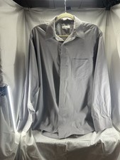 PIERRE CARDIN MENS FORMAL DRESS SHIRT 16 34/35 GRAY LONG SLEEVED