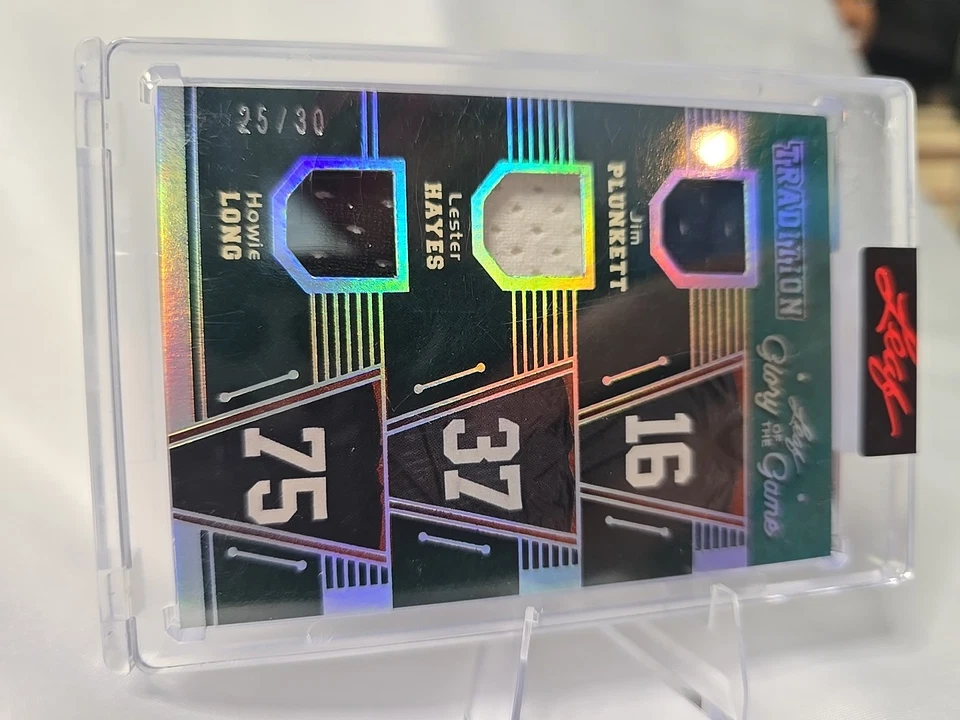 2025 Leaf Glory of the Game Plunkett Hayes Long /30 Tradition Patch Raiders CC - Imagem 2 de 3