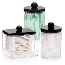 Tbestmax 10oz Cotton Ball Holder Qtips Dispenser, Bathroom Container Organizer f