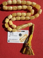 Certified Kiliangradi Baltic Amber  Super 97.2Grams  14x18mm 33beads Kahrab