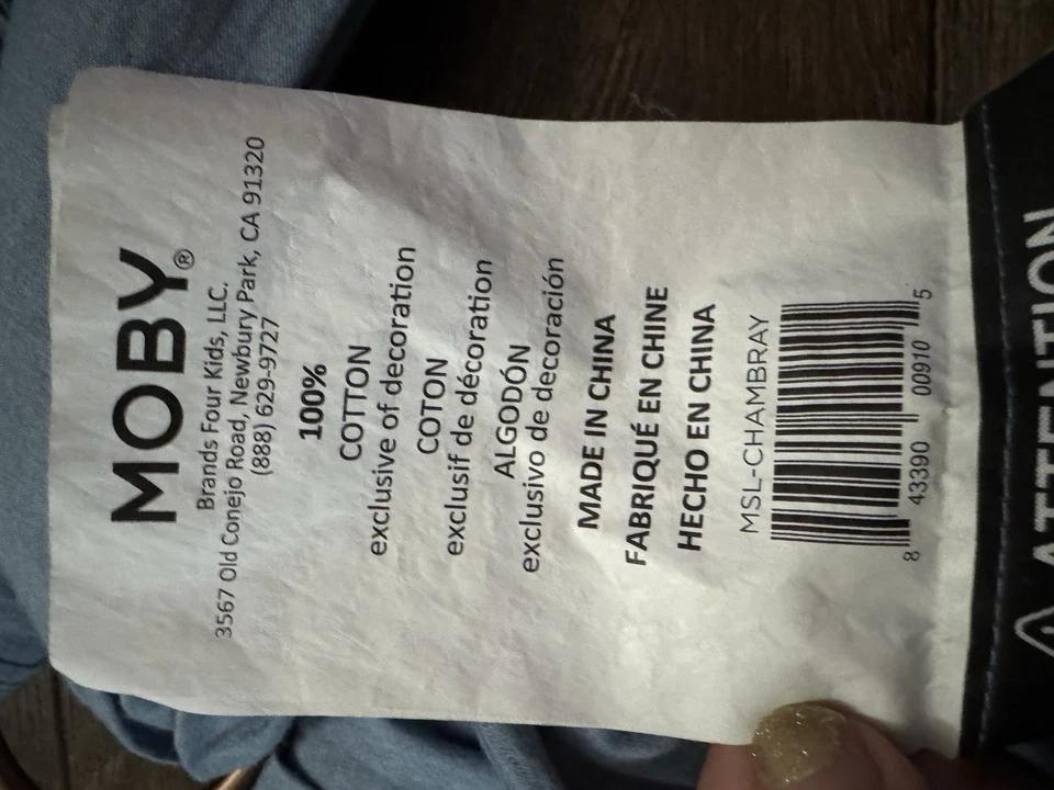 Moby Wrap El cómodo portabebés para bebés 8-35 libras azul bebé clásico Foto 4 de 4