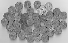 LOT/ROLL OF 40 - 1927 CANADA 5 CENTS NICKELS
