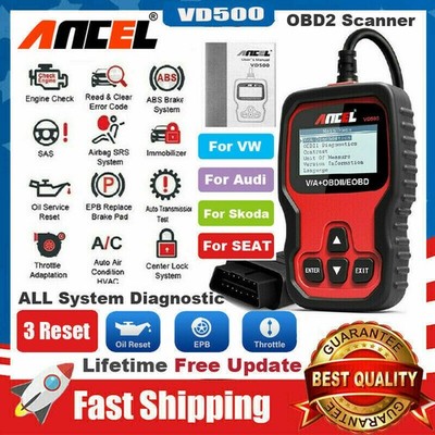 ANCEL VD500 OBD2 Diagnostic Scanner Check Engine Light Oil EPB ABS SRS Code Read