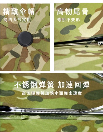 Tactical Folding Nylon Waterproof Rainproof Sunshade Umbrella Night Camouflage - Picture 22 of 39