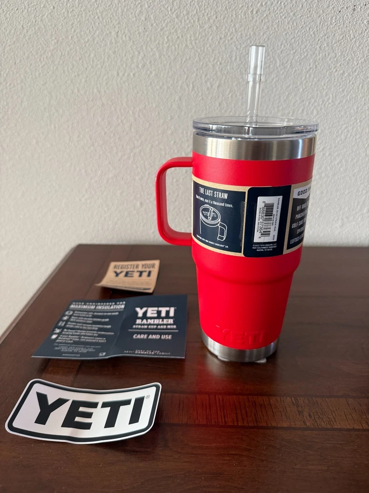 YETI Rambler 25 oz Tumbler with Handle and Straw Lid Travel Mug Stainless Steel - Image 2 of 4