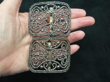 Vintage Sophisticated French Cut Steel Marked FRANCE Shoe Clips