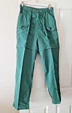 Sportif Women's SMALL 100% Nylon Green Convertible zippered Pants Shorts Zip Off