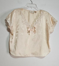 Vintage Gold Label Victoria Secret Lace Top Pajama Short Silky Feel Size S