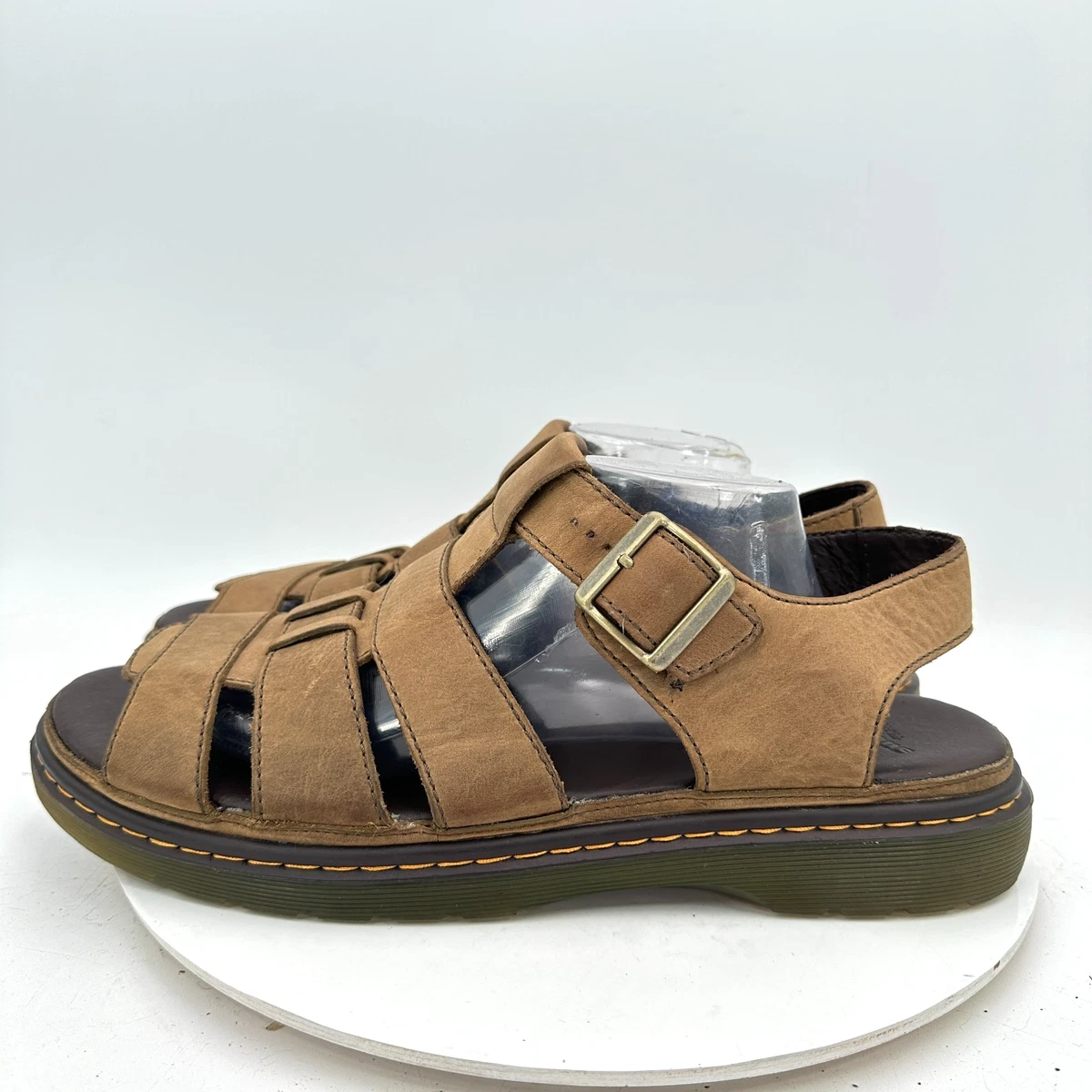 Vintage Dr. Martens Mens Cyprus Air Waves Leather Slide Sandals Size 14 Brown Dr. Martens - Maxxy Slide in Kelp Brown – gravitypope main image 3