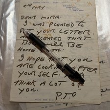 3 sided Ron Kray Letter on Prison Issue paper from HMP Parkhurst