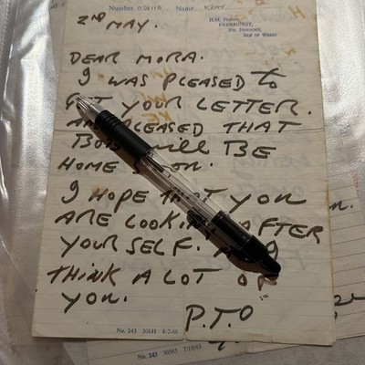 3-seitiger Ron Kray Brief auf Gefängnis Ausgabe Papier von HMP Parkhurst